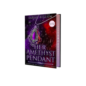 Her Amethyst Pendant - Guardiians of Camelot book 3 hardcover with foiled dust jacket and colorful sprinted edges