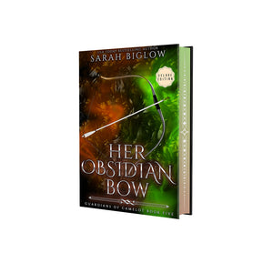 Her Obsidian Bow - Guardians of Camelot book 5 hardcover with foiled dust jacket and colorful printed edges