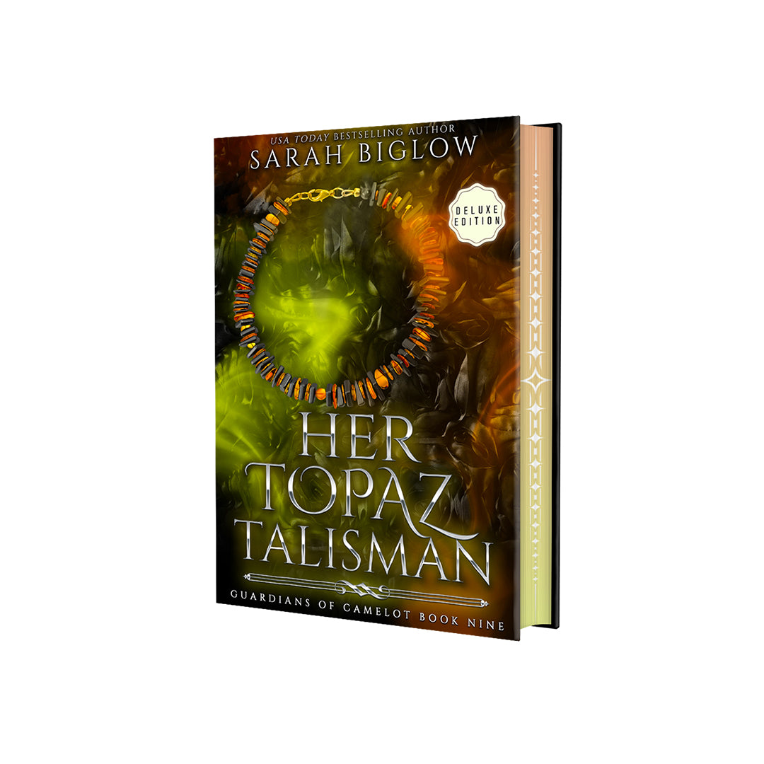 Her Topaz Talisman - Guardians of Camelot book 9 hardcover with foiled dust jacket and colorful printed edges