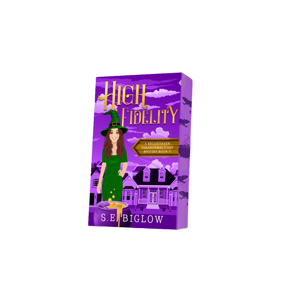 Paperback of High Fidelity with decorative edges by S.E. Biglow on white background