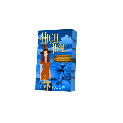 Paperback of High Tide with decorative edges by S.E. Biglow on a white background